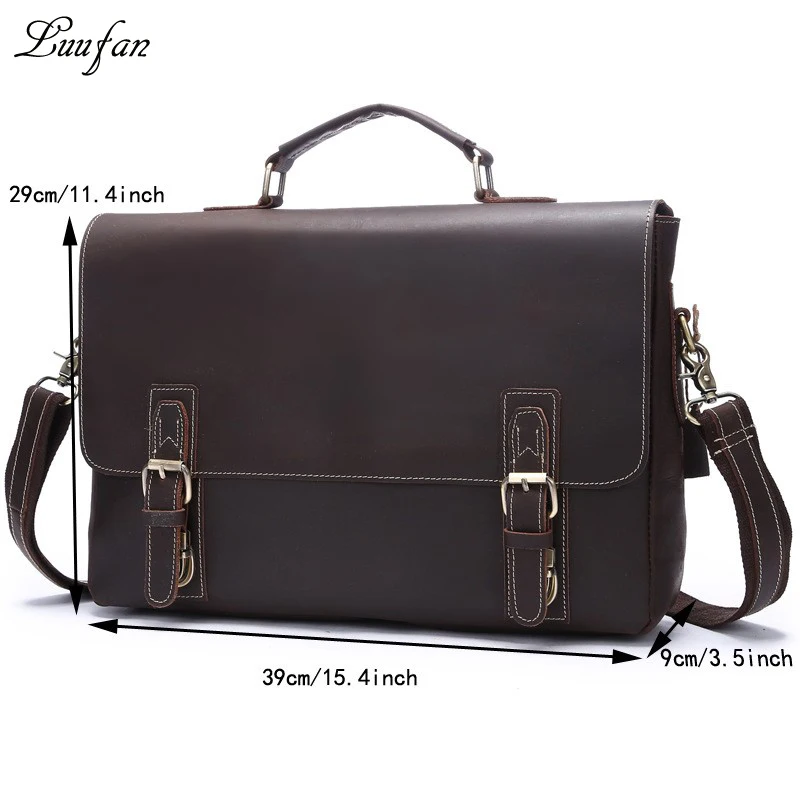 Vintage Crazy Horse Leather briefcase cow leather black 15" tote laptop business shoulder bag genuine leather male messenger bag
Vintage Crazy Horse Leather briefcase cow leather black 15" tote laptop business shoulder bag genuine leather male messenger bag