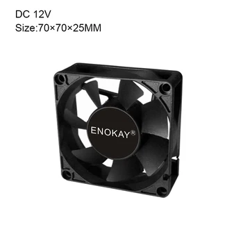 

Enokay 1pcs 12V/24v 70mm Cooling Fan 70x70x25mm 2.75 Inch Brushless DC Fan 2 Pin PC Computer CPU VGA Heatsink 7025 Cooler 7cm