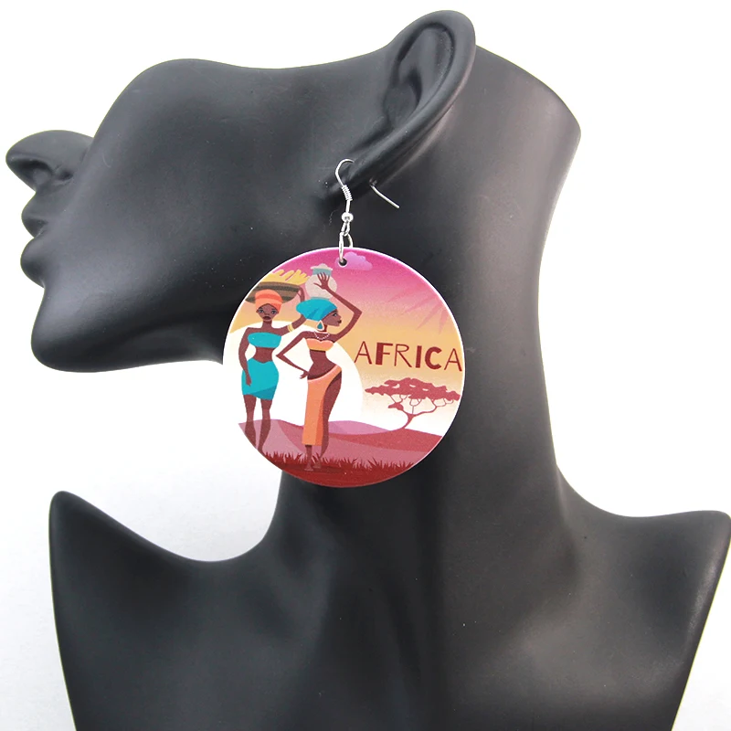 SOMESOOR African Ethnic Headwrap Woman Wooden Drop Earrings Afrocentric Black Art Painting Dangle Jewelry For Women Lady Gifts
SOMESOOR African Ethnic Headwrap Woman Wooden Drop Earrings Afrocentric Black Art Painting Dangle Jewelry For Women Lady Gifts