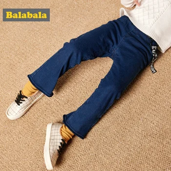 Balabala Todder Girl Fleece-Lined High Flare Jeans with Tab Kids Pull-on Jeans in Washed Denim with Pocket Ribbing at Waist
Balabala Todder Girl Fleece-Lined High Flare Jeans with Tab Kids Pull-on Jeans in Washed Denim with Pocket Ribbing at Waist