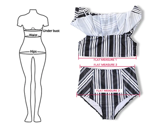 PLAVKY 2018 Sexy White Black Striped High Waist Biquini Ruffled Swim Bathing Suit Swimsuit Swimwear Women Off Shoulder Bikini 10