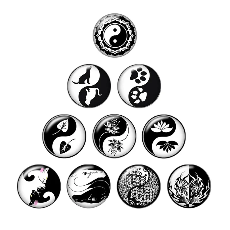 DB1011 The Eight Diagrams Black animals 18mm snap buttons 10pcs mixed round photo glass cabochon style for snap button jewelry
DB1011 The Eight Diagrams Black animals 18mm snap buttons 10pcs mixed round photo glass cabochon style for snap button jewelry