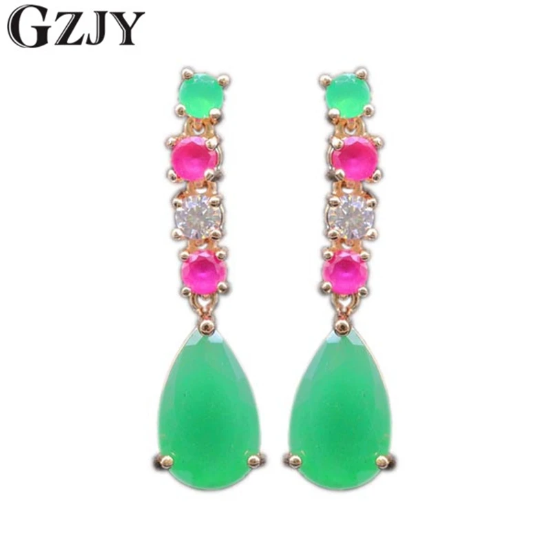 GZJY Fashion Jewelry Red&Green Zircon Stud Earrings For Women Gold Color Zircon Earring Wedding Party Jewelry
GZJY Fashion Jewelry Red&Green Zircon Stud Earrings For Women Gold Color Zircon Earring Wedding Party Jewelry