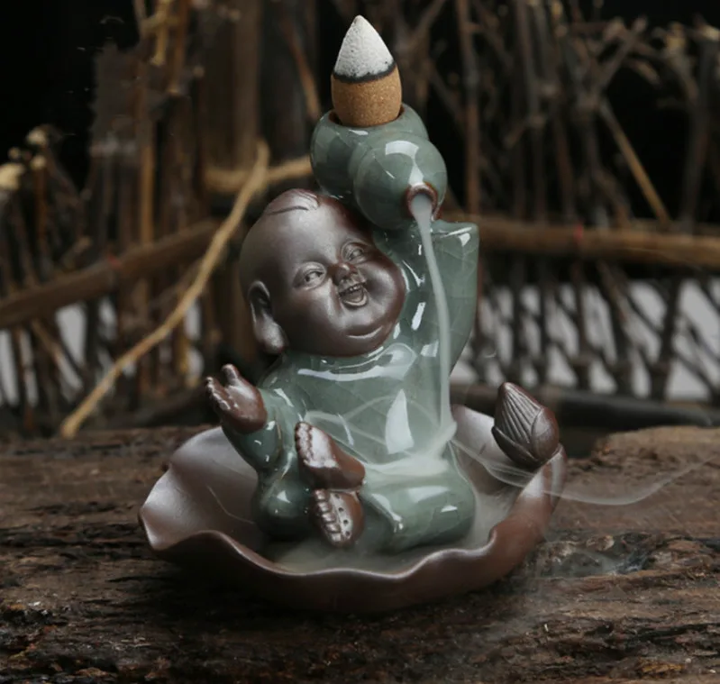 Celadon Backflow Incense Burner Aromatherapy Furnace Little Monk Lotus Leaf Incense Holder Creative Tea Ceremony Ornament
Celadon Backflow Incense Burner Aromatherapy Furnace Little Monk Lotus Leaf Incense Holder Creative Tea Ceremony Ornament