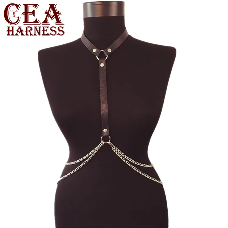 CEA.HARNESS Sexy Fashion Leather Harness Belt With Chain Punk Goth For Ladies Pu Leather Body Bondage Harness Wasit Belts New
CEA.HARNESS Sexy Fashion Leather Harness Belt With Chain Punk Goth For Ladies Pu Leather Body Bondage Harness Wasit Belts New