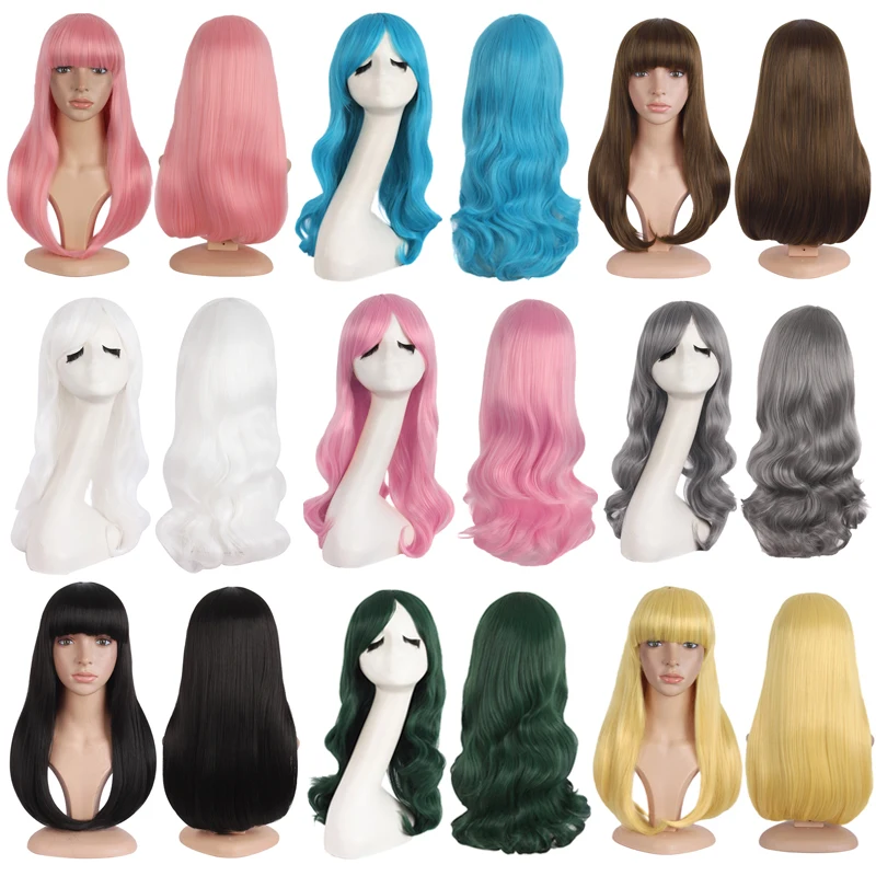 MapofBeaty 20" Long Wavy Cosplay Wigs Black Blue Blande Wgite Pink Wigs With Bangs Synthetic Hair Wigs For Women Peruca
MapofBeaty 20" Long Wavy Cosplay Wigs Black Blue Blande Wgite Pink Wigs With Bangs Synthetic Hair Wigs For Women Peruca