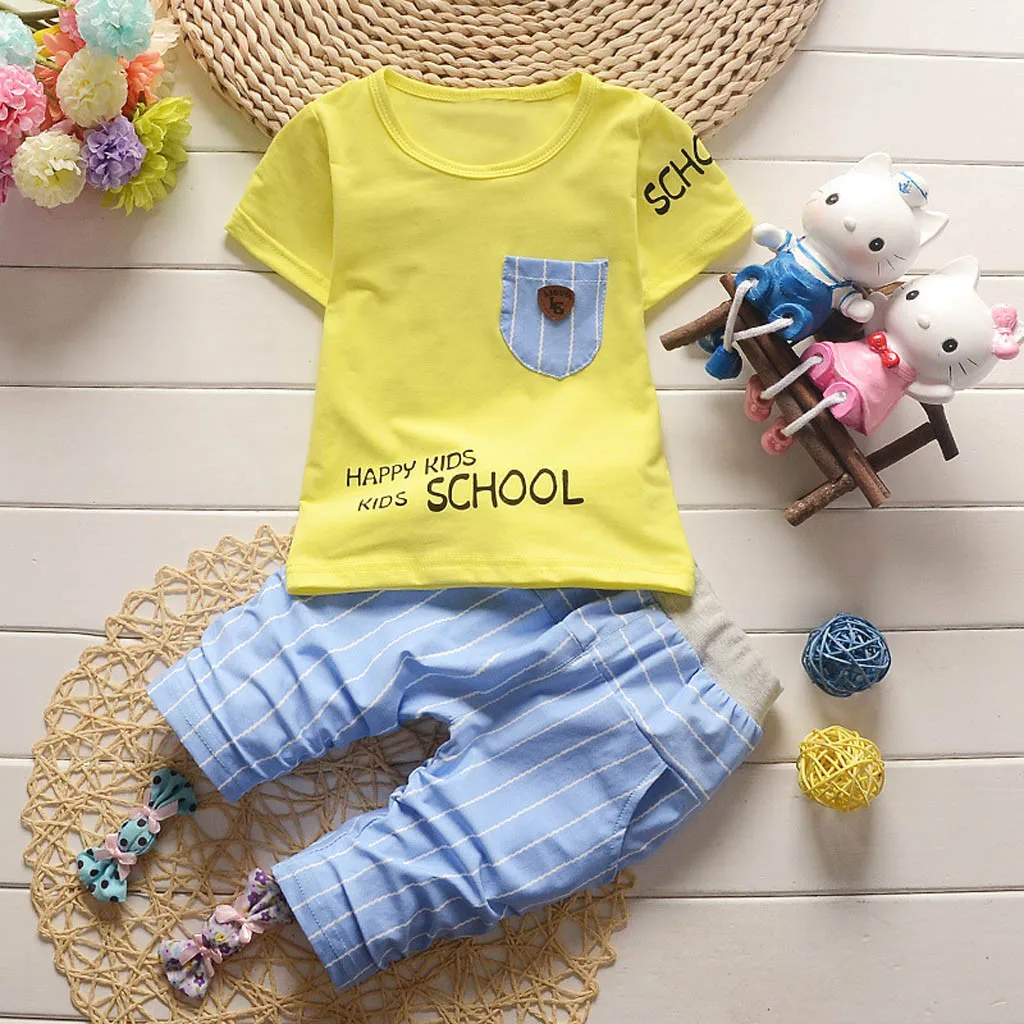 ISHOWTIENDA Kids Baby Boys Short Sleeve Letter Print Tops Short Pants Casual Outfits Set Baby Boy Clothes 0-3 Baby Boy Clothing
ISHOWTIENDA Kids Baby Boys Short Sleeve Letter Print Tops Short Pants Casual Outfits Set Baby Boy Clothes 0-3 Baby Boy Clothing