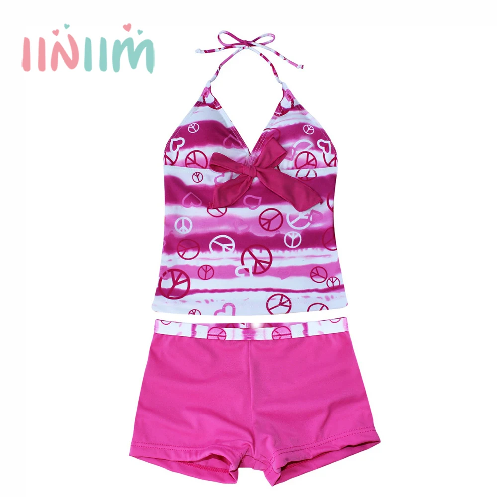 8-16 Teens Set Hot Pink/Blue Girls Heart Print Swimsuit Halter Tankini Top With Pants Set Outfits for Summer Swimming Surfing
8-16 Teens Set Hot Pink/Blue Girls Heart Print Swimsuit Halter Tankini Top With Pants Set Outfits for Summer Swimming Surfing
