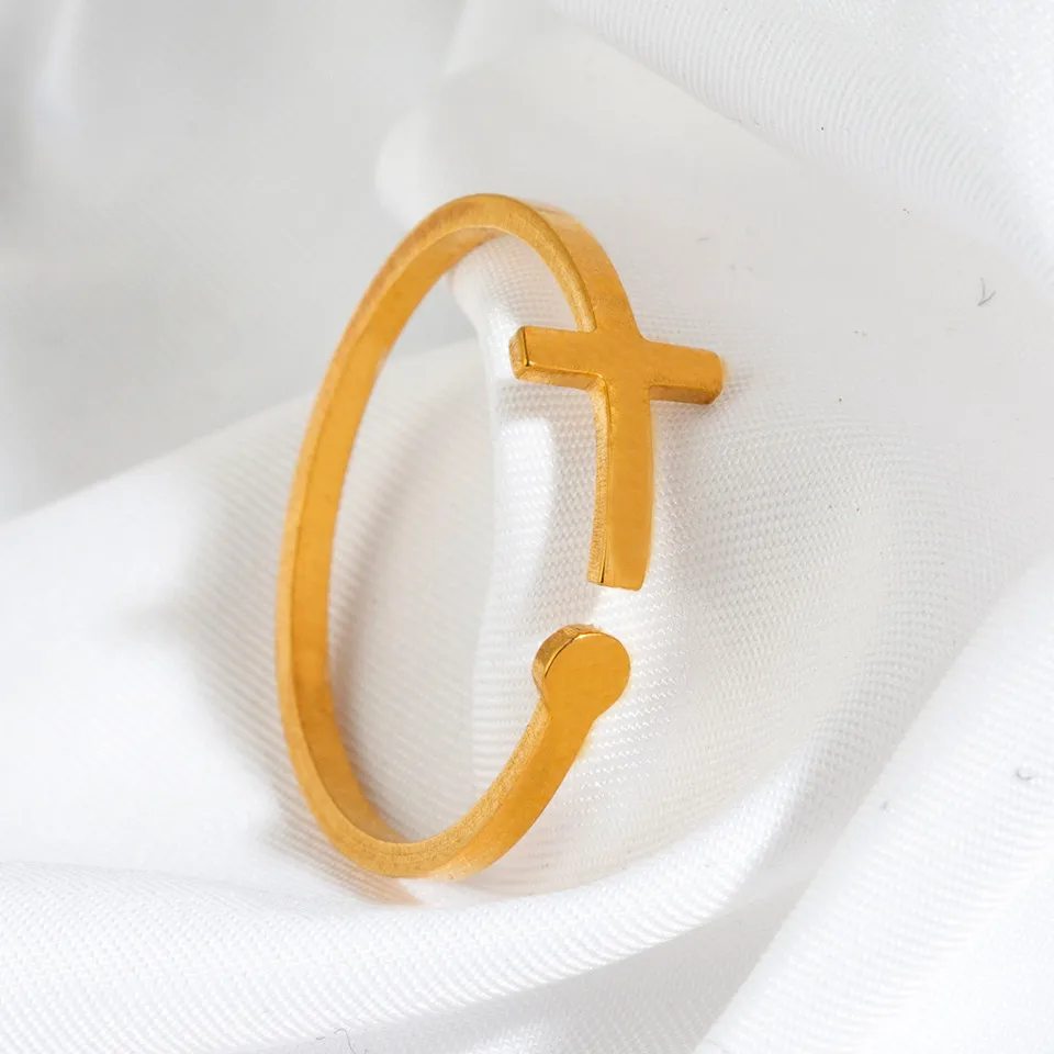 Simple Jesus Cross Golden Silver Rings Charms Stainless Steel Ring Wedding Rings Women Minimalist Jewelry Femme Anillos Mujer
Simple Jesus Cross Golden Silver Rings Charms Stainless Steel Ring Wedding Rings Women Minimalist Jewelry Femme Anillos Mujer