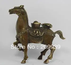 Collectible Chinese horse old copper statue (A0314)