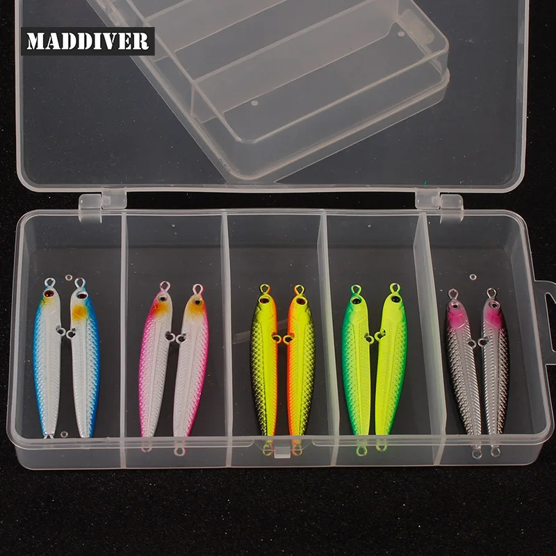 20g MADDIVER 10pcs Lead Metal Sinker Jigging Lure Slow Sinking Jig Sea Artificial Fishing Bait Seawater Ocean Angling
20g MADDIVER 10pcs Lead Metal Sinker Jigging Lure Slow Sinking Jig Sea Artificial Fishing Bait Seawater Ocean Angling