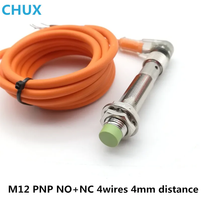 M12 Connector Type Proximity Inductive Sensor PNP NO+NC Proximity Switch DC 4 wire Angle Plug With Led Indicator
M12 Connector Type Proximity Inductive Sensor PNP NO+NC Proximity Switch DC 4 wire Angle Plug With Led Indicator