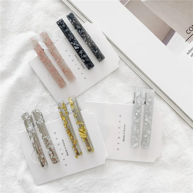 2019 1 Pair New Korean Gold Foil Hairpin Acetate Hair Clip For Women Girls Barrettes Hair Accessories Gifts Hair styling Tools
2019 1 Pair New Korean Gold Foil Hairpin Acetate Hair Clip For Women Girls Barrettes Hair Accessories Gifts Hair styling Tools