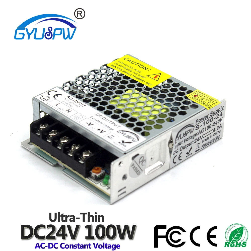 Single Output Ultra-thin Switching Power Supply Adapter DC24V 4.2A 100W LED Driver Transformer AC DC 24V SMPS For Led Strip Lamp
Single Output Ultra-thin Switching Power Supply Adapter DC24V 4.2A 100W LED Driver Transformer AC DC 24V SMPS For Led Strip Lamp