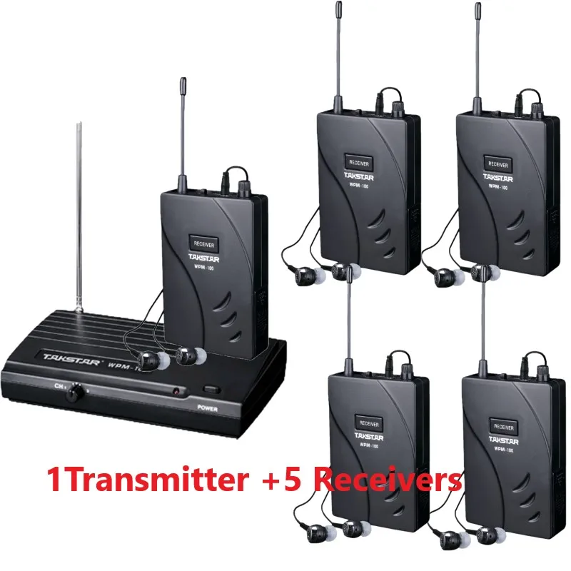 Upgraded Takstar wpm-100 / wpm100 UHF Stage Wireless Monitor System In-Ear earphone Wireless Stereo 1 Transmitter +5 Receivers
Upgraded Takstar wpm-100 / wpm100 UHF Stage Wireless Monitor System In-Ear earphone Wireless Stereo 1 Transmitter +5 Receivers