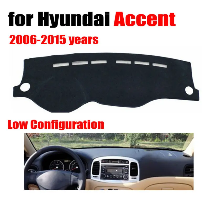 Фото Коврик для приборной панели автомобиля RKAC Hyundai Accent 2006-2015 низкая конфигурация