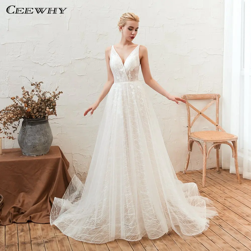 CEEWHY Vestido De Noiva Luxury lace Wedding Dress 2019 Boho Wedding Dress Bridal Gown Sexy V-neck Backless Robe de mariee
CEEWHY Vestido De Noiva Luxury lace Wedding Dress 2019 Boho Wedding Dress Bridal Gown Sexy V-neck Backless Robe de mariee
