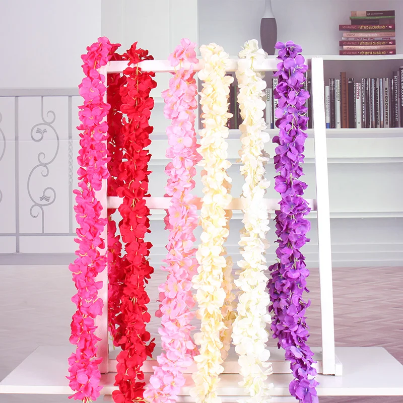 180cm Artificial Wisteria Flower Cherry blossom Vine Silk Hydrangea Rattan Wedding Party Home Decor Wall Backdrop Garland Flower
180cm Artificial Wisteria Flower Cherry blossom Vine Silk Hydrangea Rattan Wedding Party Home Decor Wall Backdrop Garland Flower