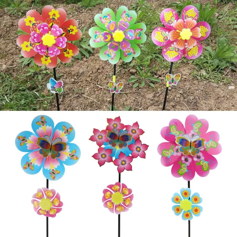 Wind Spinner Double Layer Flower Pinwheel Butterfly Kids Children Toys Garden Decoration Party Home Ornament Outdoor Games #404
Wind Spinner Double Layer Flower Pinwheel Butterfly Kids Children Toys Garden Decoration Party Home Ornament Outdoor Games #404