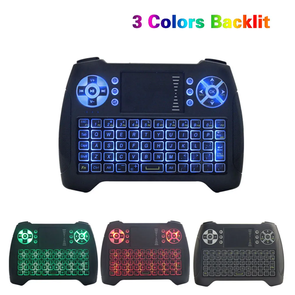 T16 Wireless keyboard with Mini 2.4GHz USB Air Mouse 3 Colors Backlight for android TV box laptop Desktop better than i8
T16 Wireless keyboard with Mini 2.4GHz USB Air Mouse 3 Colors Backlight for android TV box laptop Desktop better than i8