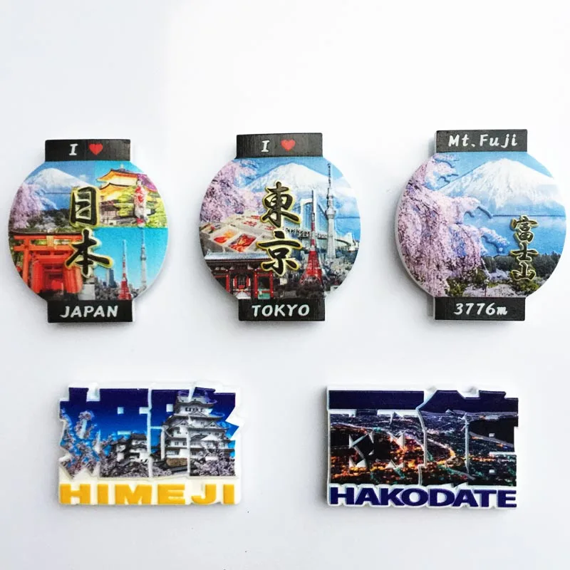 

1 Pcs Hot Sale Tokyo Japan Hakodate Fuji Himeji Castle Travel Souvenirs Magnetic Stickers Refrigerator 3D Fridge Magnets