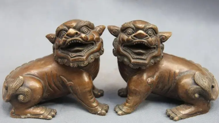S6225 Chinese Bronze Copper Fengshui Mascot Fu Foo Dog Lion Guardian Door Statue Pair D0318
S6225 Chinese Bronze Copper Fengshui Mascot Fu Foo Dog Lion Guardian Door Statue Pair D0318