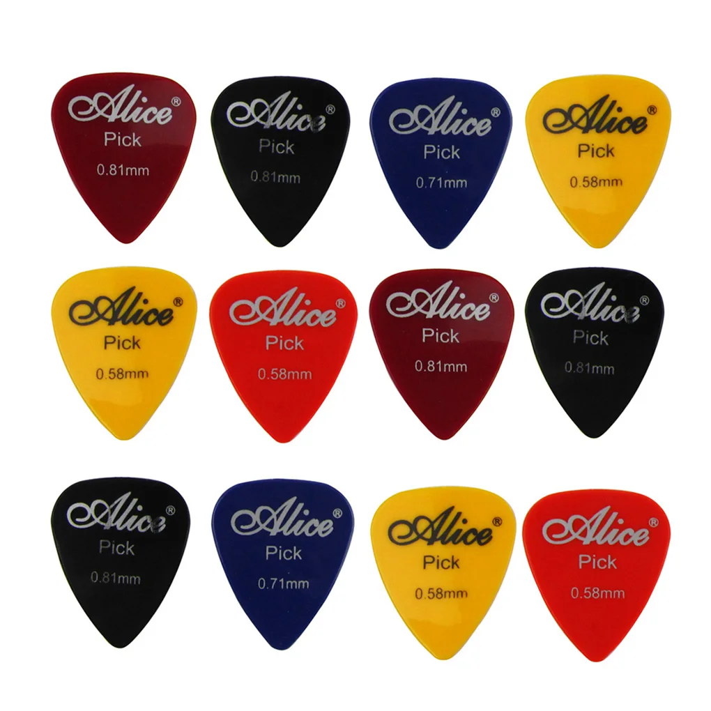 Alice 12Pcs/Pack ABS Acoustic Electric Guitar Plectrum Picks 0.46 to 0.81mm Thickness Guitar Accessories
Alice 12Pcs/Pack ABS Acoustic Electric Guitar Plectrum Picks 0.46 to 0.81mm Thickness Guitar Accessories