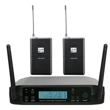 Glxd4 profissional uhf fone de ouvido lavaliere microfone sem fio duplo canais sem fio headworn bodypack mic(China)