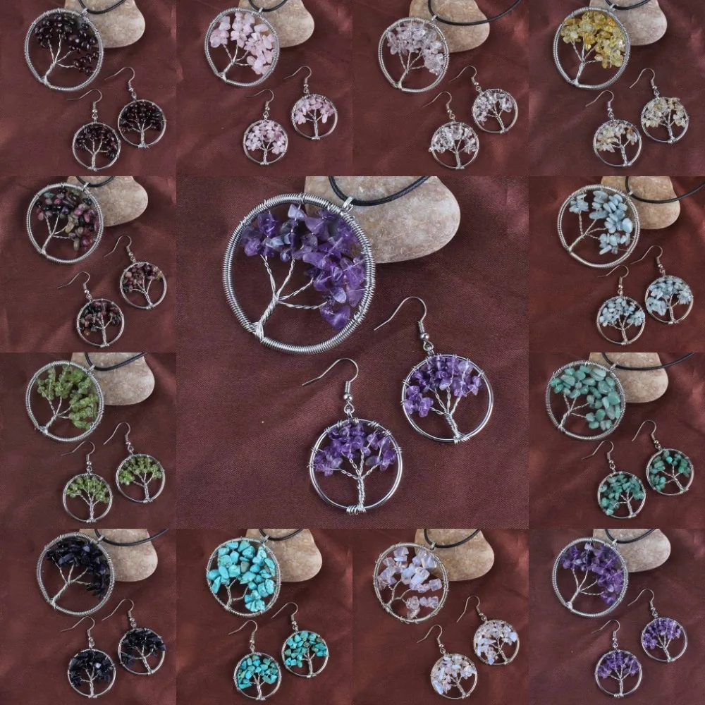 Kraft-beads Silver Plated Multi Style Quartz Stone Tree of Life Handmade Wire Earrings Necklace Jewelry Sets For Women
Kraft-beads Silver Plated Multi Style Quartz Stone Tree of Life Handmade Wire Earrings Necklace Jewelry Sets For Women
