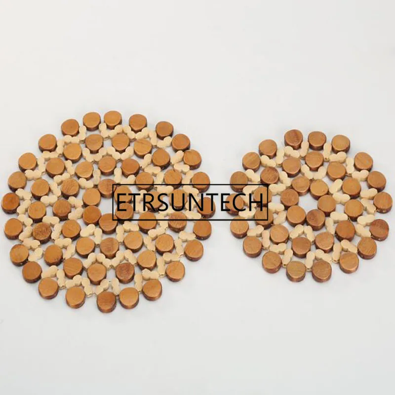 15/21cm Desk Table Mats Round Bamboo Placemat Insulation Pads Against Hot Coasters Hollow Pot Cup Mat 100pcs | Дом и сад