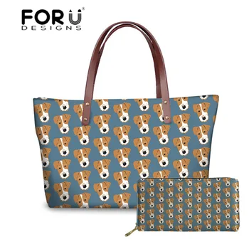 FORUDESIGNS Jack Russell Terrier Printed Handbags&Purse Women Fashion Hand Bag Ladies Top-Handle Bags Females 2pcs/set Beach Bag
FORUDESIGNS Jack Russell Terrier Printed Handbags&Purse Women Fashion Hand Bag Ladies Top-Handle Bags Females 2pcs/set Beach Bag