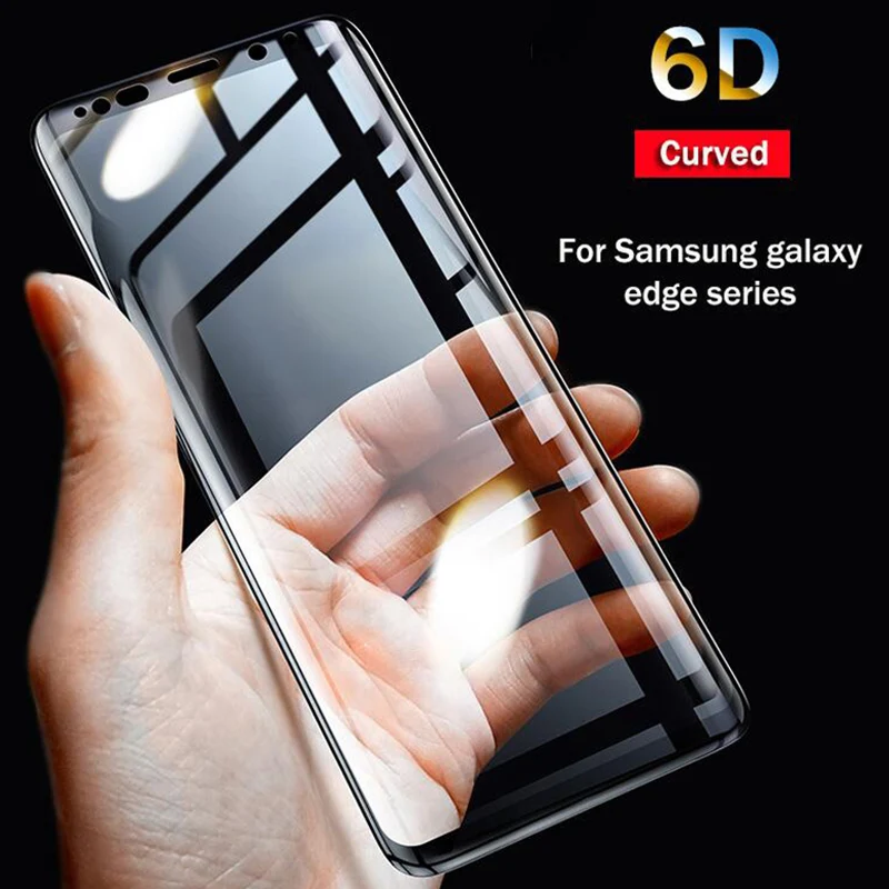 

6D Full Curved 5D Tempered Glass For Samsung Galaxy S8 S9 Plus 3D Screen Protector Film S6 S7 Edge A6 A8 Plus 2018 Cover Case