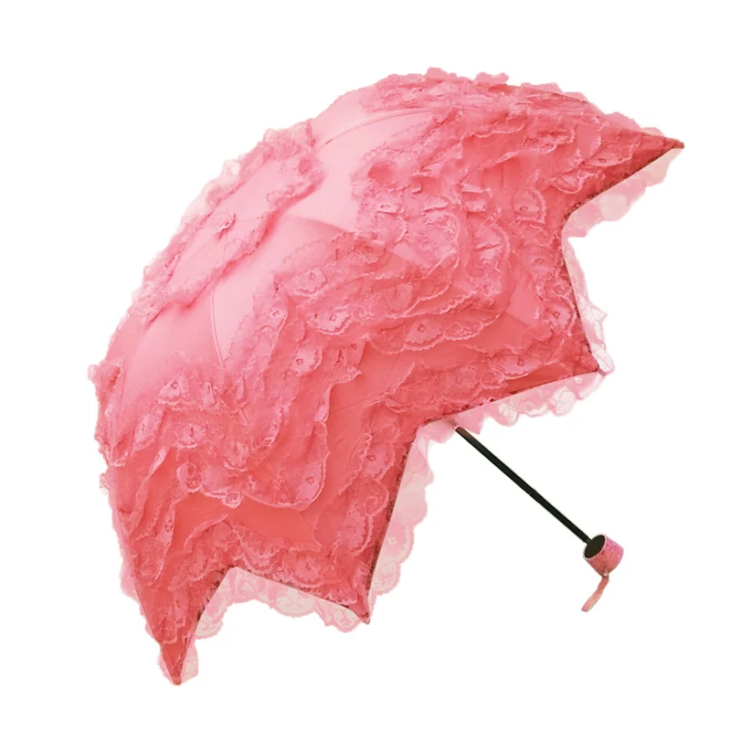 Sunny and Rainy Umbrella For Beautiful Women Summer Parasol Black Coating Anti UV Lace Umbrella 3 Folding Sun Umbrella
Sunny and Rainy Umbrella For Beautiful Women Summer Parasol Black Coating Anti UV Lace Umbrella 3 Folding Sun Umbrella