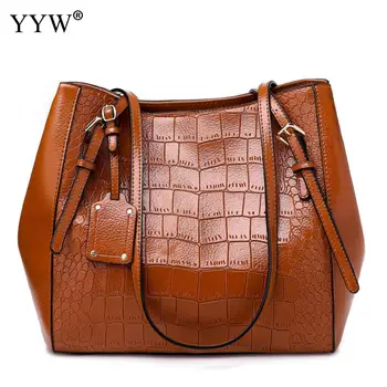 Fashion Crocodile Grain Tote Bags For Women Brown Vintage Mom Shopping Shoulder Bag Office Ladies Handbags Brown Women'S Bag
Fashion Crocodile Grain Tote Bags For Women Brown Vintage Mom Shopping Shoulder Bag Office Ladies Handbags Brown Women'S Bag