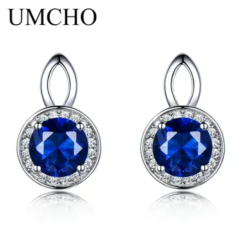 UMCHO Pure 925 Sterling Silver Stud Earrings For Women Blue Sapphire Gemstone Round Earrings for Women Fine Jewelry New Brand 
UMCHO Pure 925 Sterling Silver Stud Earrings For Women Blue Sapphire Gemstone Round Earrings for Women Fine Jewelry New Brand
