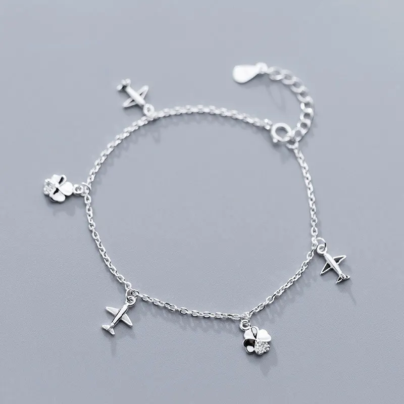 100% 925 Sterling Silver Airplane Pendants Bracelets for Women Charm Flower Chain Bracelets & Bangles Lady Jewelry Wholesale
100% 925 Sterling Silver Airplane Pendants Bracelets for Women Charm Flower Chain Bracelets & Bangles Lady Jewelry Wholesale