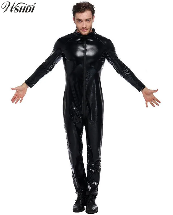 S-XXXL Men Black Sexy PVC Latex Jumpsuit Fetish Open Crotch Zipper Catsuit Faux Leather Bodysuit Play Clothes Game Uniforms
S-XXXL Men Black Sexy PVC Latex Jumpsuit Fetish Open Crotch Zipper Catsuit Faux Leather Bodysuit Play Clothes Game Uniforms