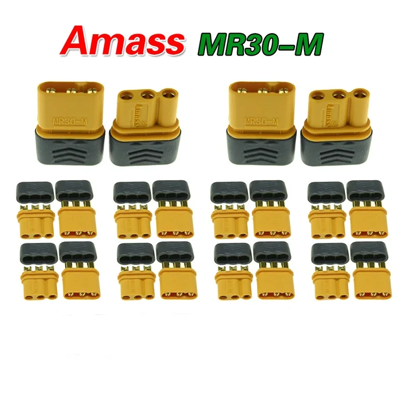 Amass MR30 MR30-M Connector Plug Upgrated of XT30 Female & Male Gold Plated For RC Parts
Amass MR30 MR30-M Connector Plug Upgrated of XT30 Female & Male Gold Plated For RC Parts