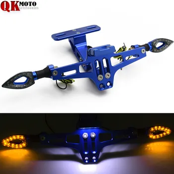 CNC Motorcycle License Plate Holder Moto indicator Bracket With Led Lamp For YAMAHA YZF R25 R6 R125 z750 Z800 FZ8 FZ1 FZ6R ER-6N
CNC Motorcycle License Plate Holder Moto indicator Bracket With Led Lamp For YAMAHA YZF R25 R6 R125 z750 Z800 FZ8 FZ1 FZ6R ER-6N