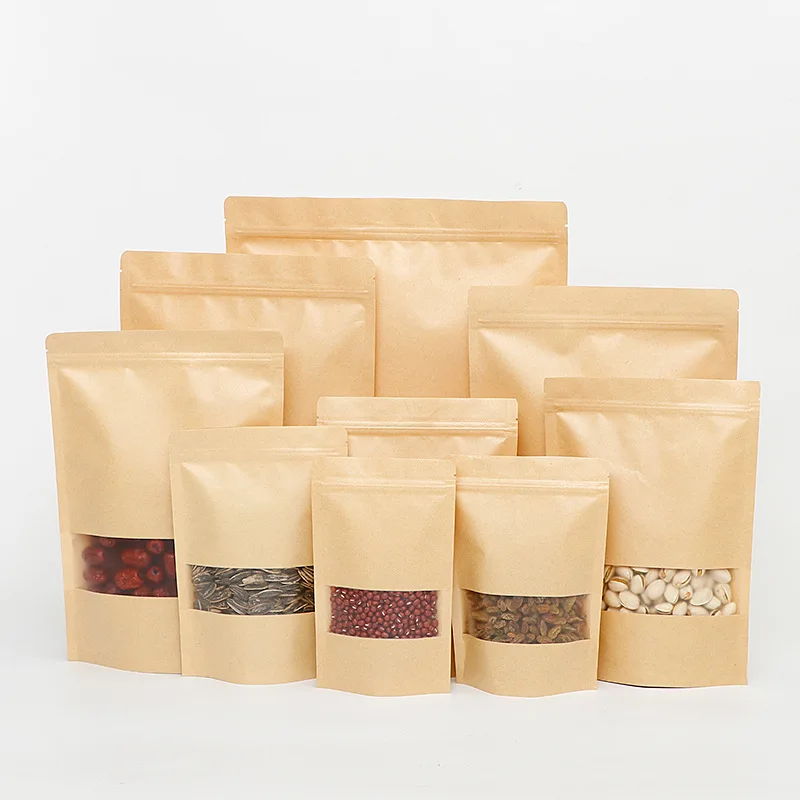 Wholesale 100pcs/lot Brown Ziplock Kraft Paper Window Bags Gift Packaging Bags For Foods Candy Coffee Ziplock Bags Free Shipping
Wholesale 100pcs/lot Brown Ziplock Kraft Paper Window Bags Gift Packaging Bags For Foods Candy Coffee Ziplock Bags Free Shipping