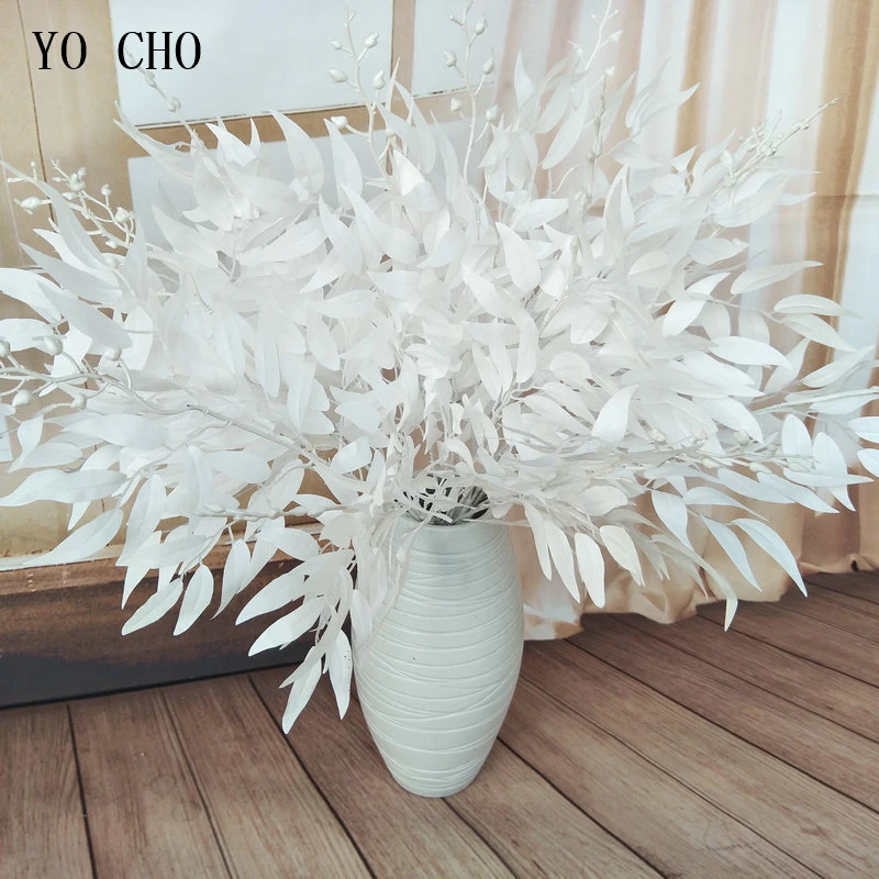 YO CHO Artificial White Flower Plant Wedding Bouquet Decoration Silk Flower Home Vase Decor Willow Leaf Green Grass Fake Flowers
YO CHO Artificial White Flower Plant Wedding Bouquet Decoration Silk Flower Home Vase Decor Willow Leaf Green Grass Fake Flowers