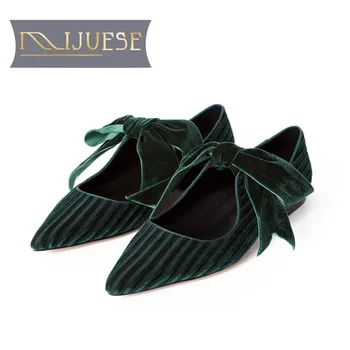 MLJUESE 2019 women flats velvet green color bow-tied pointed toe flats shoes spring autumn comfortable ballet flats party dress
MLJUESE 2019 women flats velvet green color bow-tied pointed toe flats shoes spring autumn comfortable ballet flats party dress