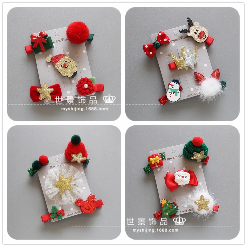 Christmas Baby Girls Headwear 5pcs/set Cartoon Santa Claus Hairpin Red Green Ball Kids Infant Newborn Christmas Gift Barrettes
Christmas Baby Girls Headwear 5pcs/set Cartoon Santa Claus Hairpin Red Green Ball Kids Infant Newborn Christmas Gift Barrettes