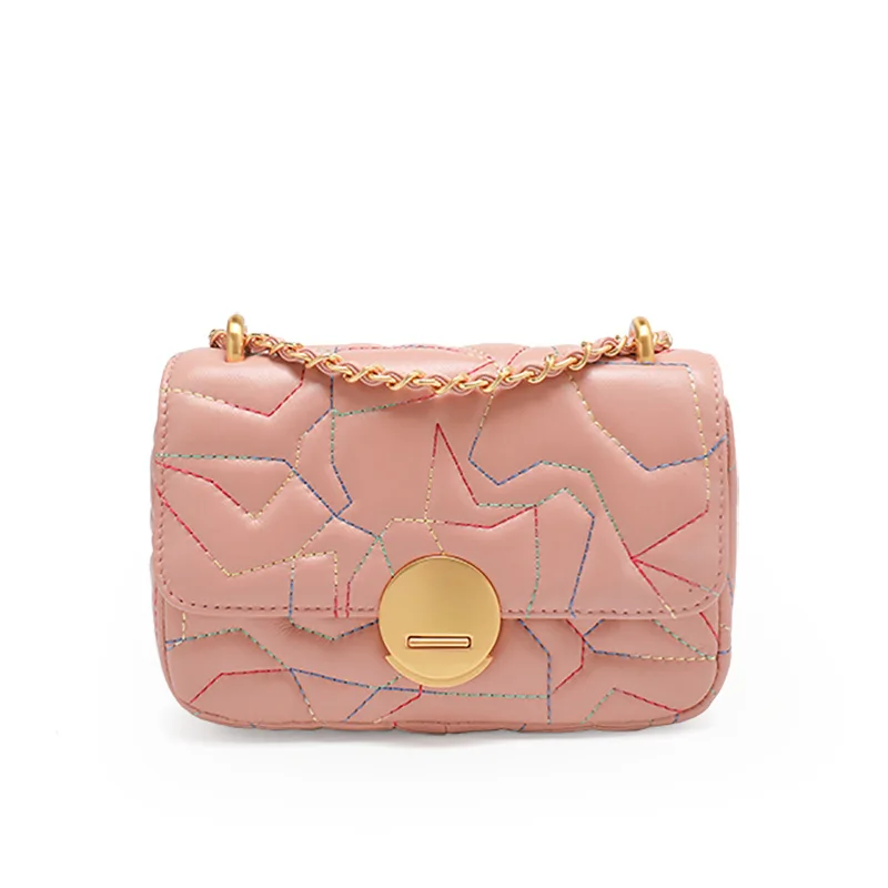 luxury Simple leather female bag matching color embroidery line new single shoulder small fragrant wind chain slant bag
luxury Simple leather female bag matching color embroidery line new single shoulder small fragrant wind chain slant bag