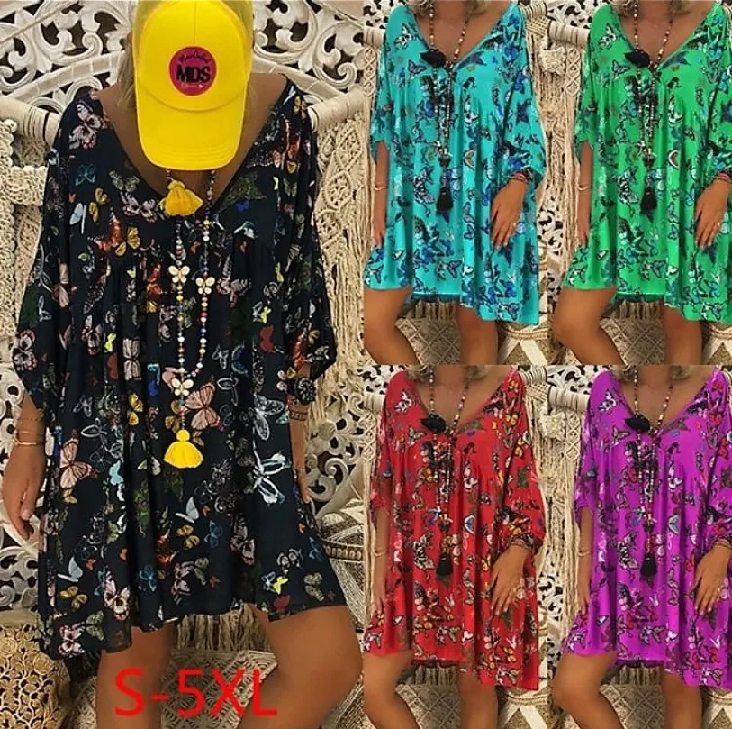 Shirt Dress Butterfly Print Dress V Neck Plus Size Xxxxl Xxxxxl Jurk Women Summer Vestiti Donna Long Sleeve Vestidos Mujer 2019
Shirt Dress Butterfly Print Dress V Neck Plus Size Xxxxl Xxxxxl Jurk Women Summer Vestiti Donna Long Sleeve Vestidos Mujer 2019