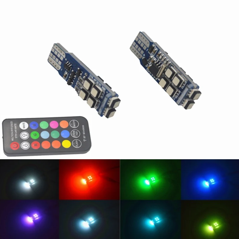 2pcs New Auto Led RGB Bulbs T10 3535 LED w5w Universal RGB License Plate Lamp Car LED Clearance Lights With Remote Control
2pcs New Auto Led RGB Bulbs T10 3535 LED w5w Universal RGB License Plate Lamp Car LED Clearance Lights With Remote Control