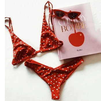 Sexy Heart Print Bikini Set 2018 Swimsuit Women Push Up Swimwear Thong Bathing Suit Red Bikinis Female Beachwear Maillot De Bain
Sexy Heart Print Bikini Set 2018 Swimsuit Women Push Up Swimwear Thong Bathing Suit Red Bikinis Female Beachwear Maillot De Bain