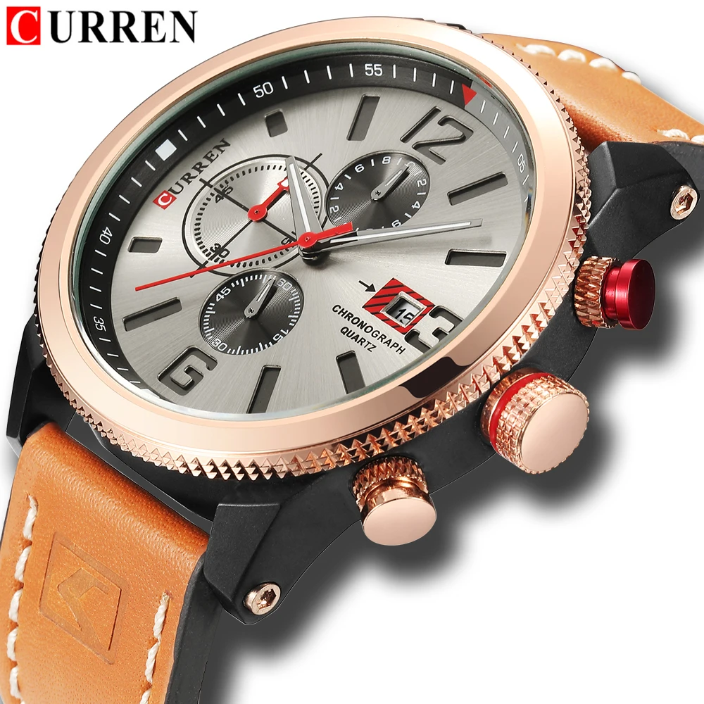 Top Brand Luxury CURREN Men Watch Fashion Leather Strap Chronograph Quartz Watch Business Male Watch Relogio Masculino
Top Brand Luxury CURREN Men Watch Fashion Leather Strap Chronograph Quartz Watch Business Male Watch Relogio Masculino