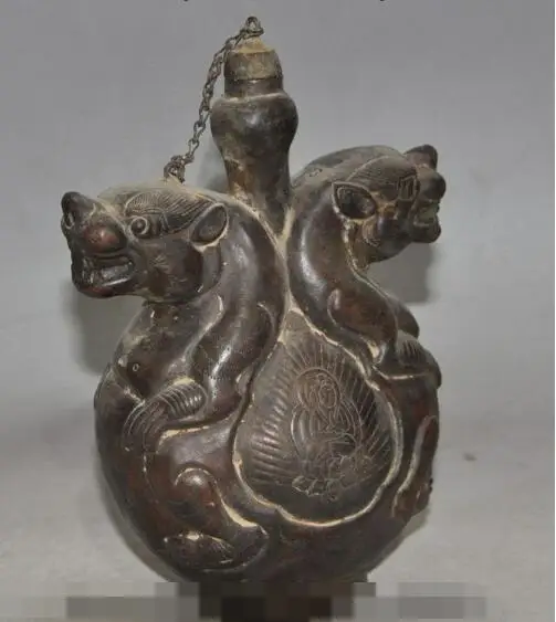 S1815 8" old china bronze 2 brave troops pixiu beast statue yellow Wine Tea Pot Flagon discount 30% (C0324)
S1815 8" old china bronze 2 brave troops pixiu beast statue yellow Wine Tea Pot Flagon discount 30% (C0324)