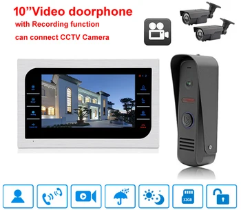 New Arrival 10'' video door phone intercom system with recording function+HD IR camera, can support CCTV camera&alarm 1 to 1
New Arrival 10'' video door phone intercom system with recording function+HD IR camera, can support CCTV camera&alarm 1 to 1
